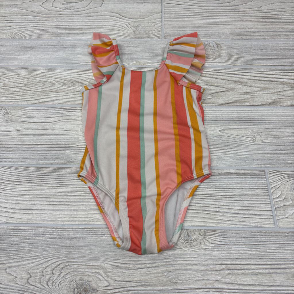 1 Pc Swimsuit Flutter Straps Stripes