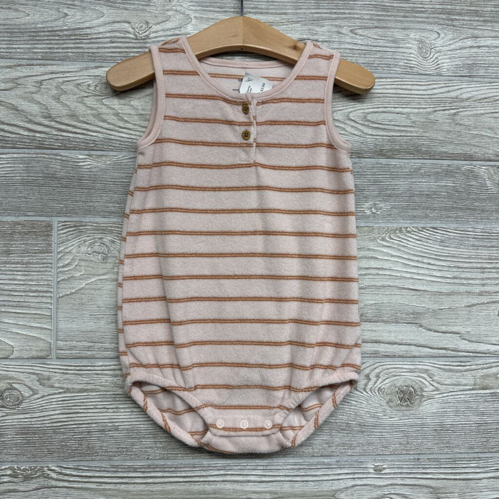 Henley Terry Shorty Romper Stripes