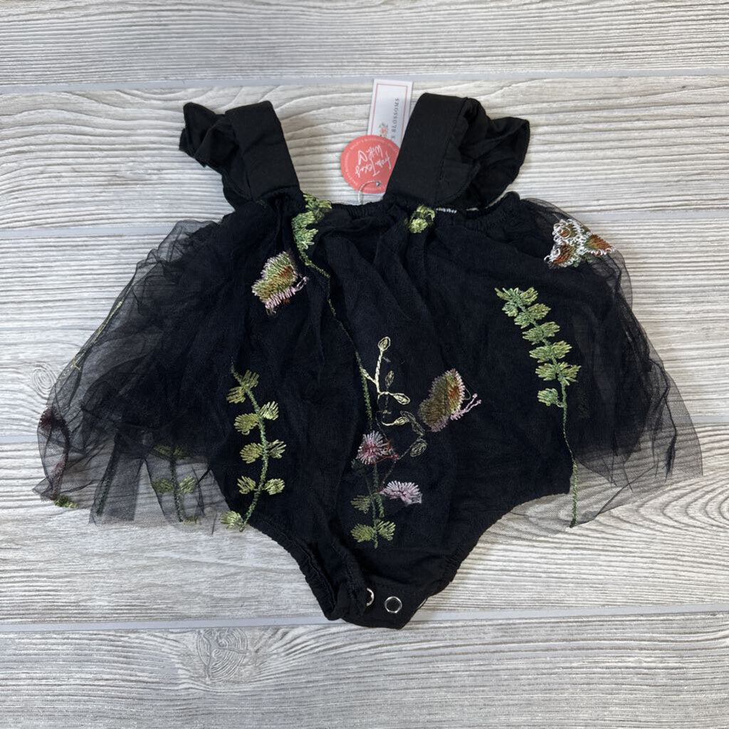 NEW Tulle Romper Embroidered Butterflies Flowers