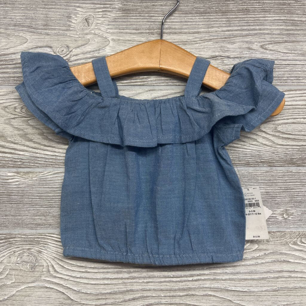NEW Chambray Cold Shoulder Tank Top