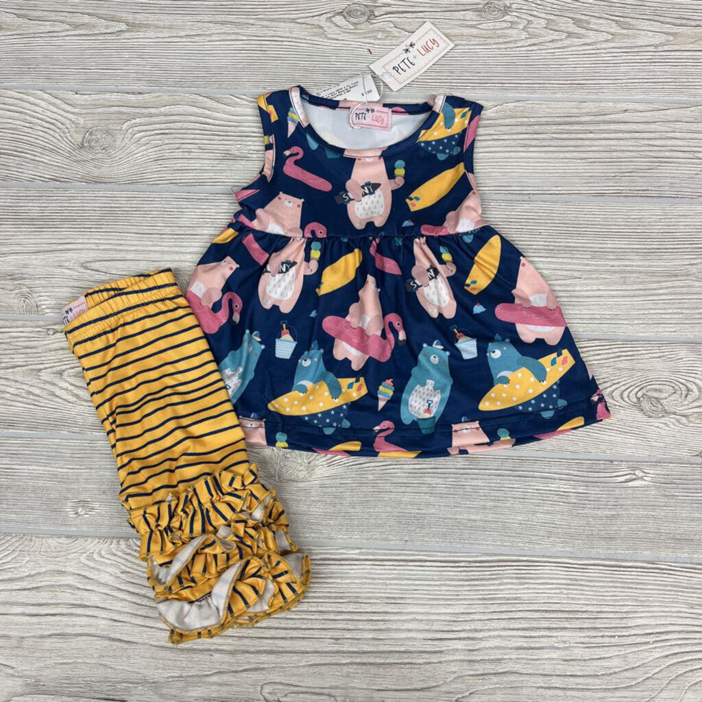 NEW 2 Pc Tunic & Pants Surf Boards Bears