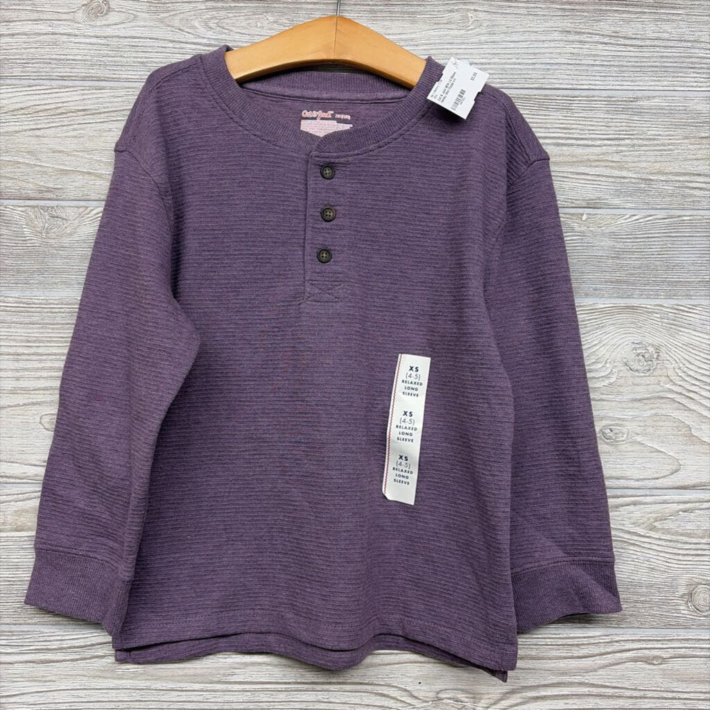 NEW LS Ribbed Henley Shirt