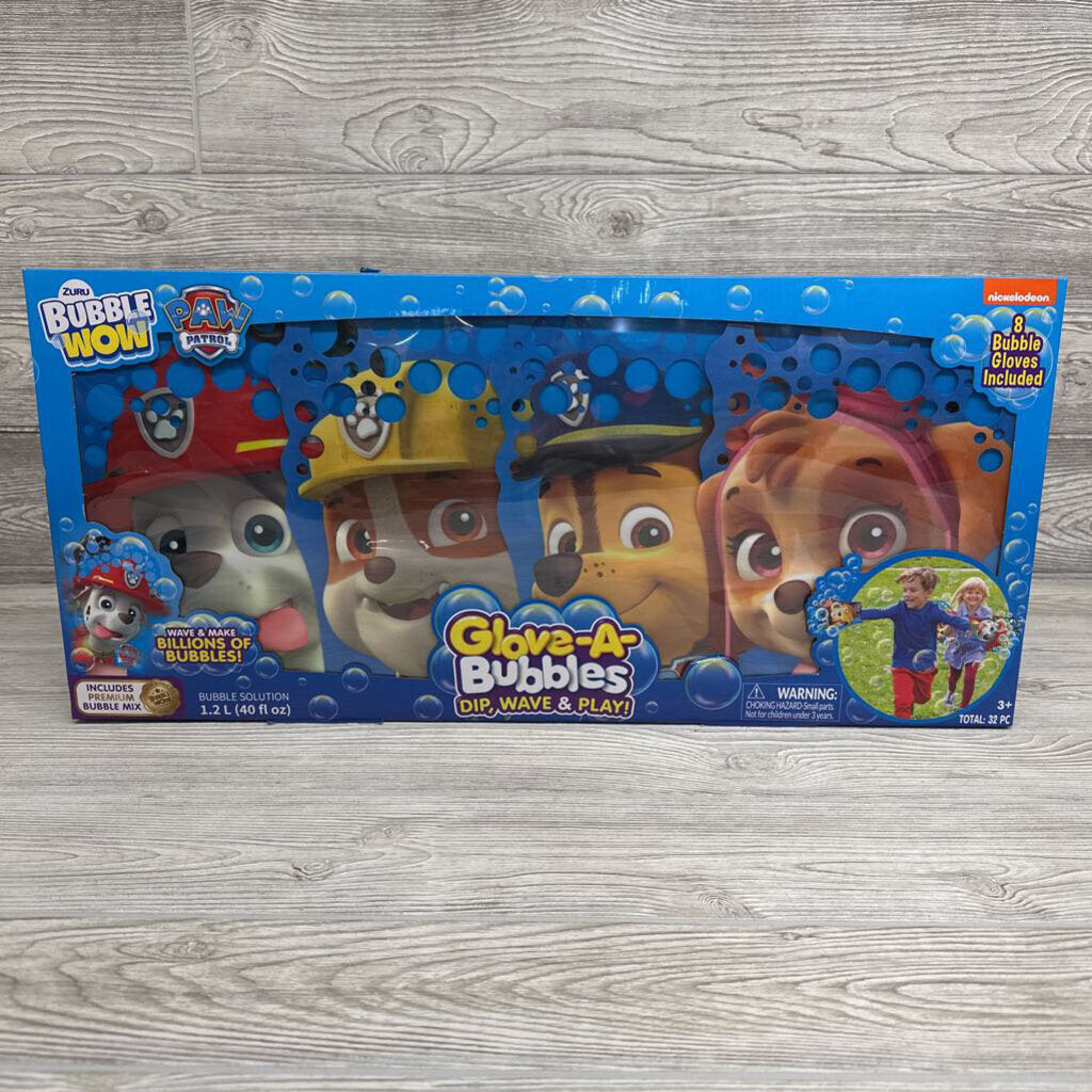 NEW 8 Pk Paw Patrol Glove-a-Bubbles