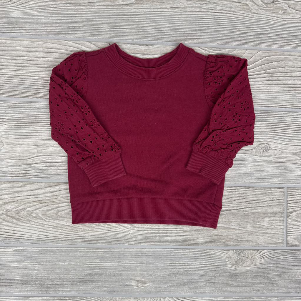 Eyelet Sleeve Crewneck