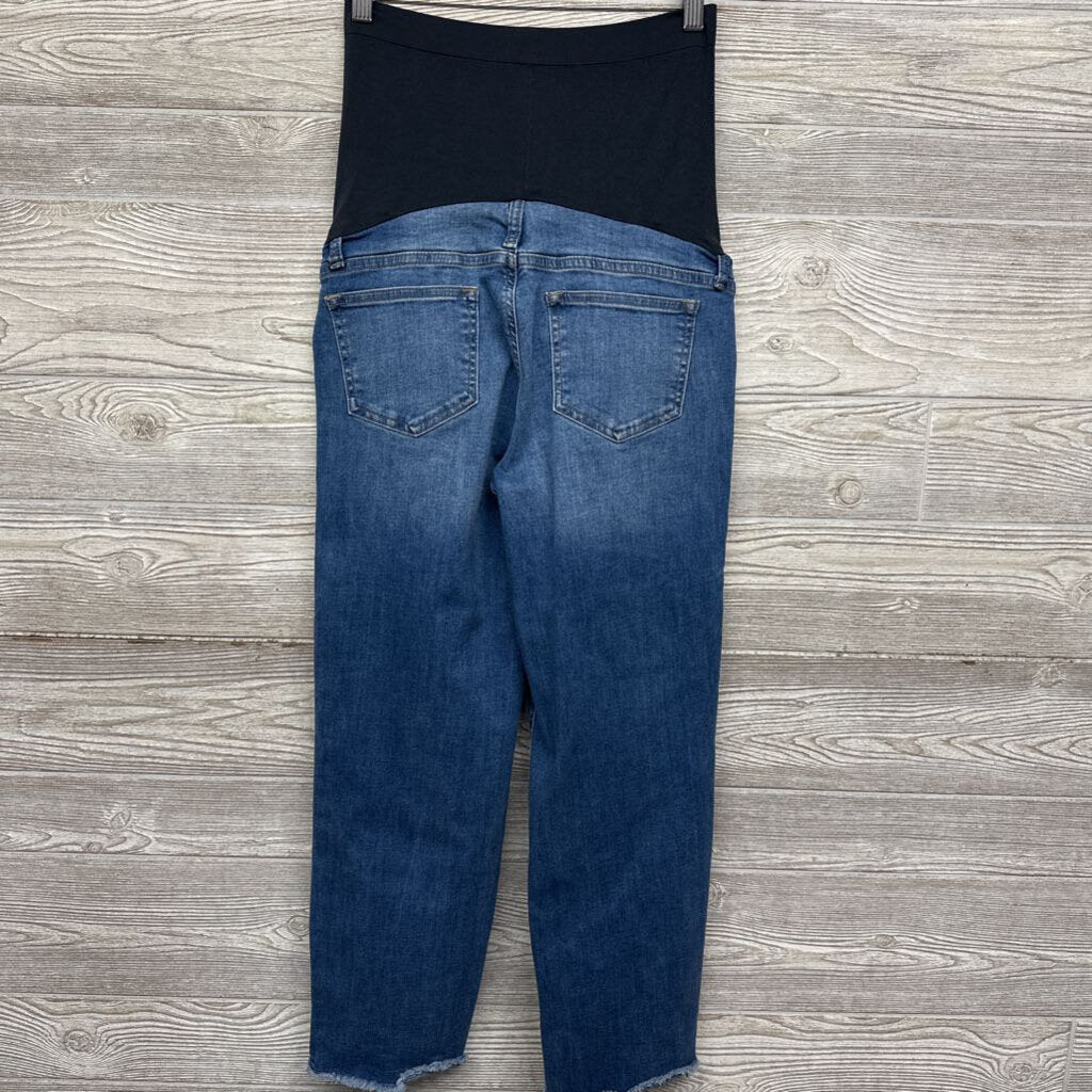 Full Panel Straight Jeans Frayed