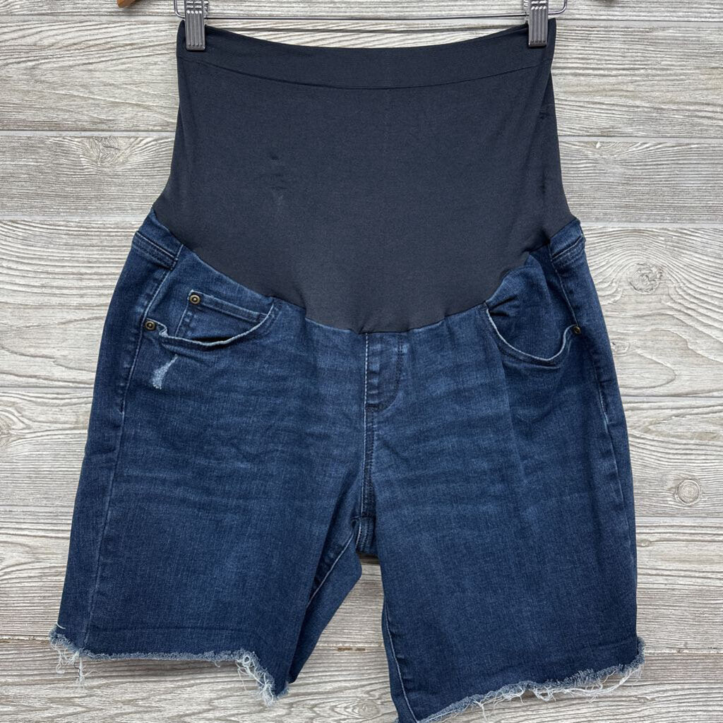 Full Panel Denim Shorts Frayed