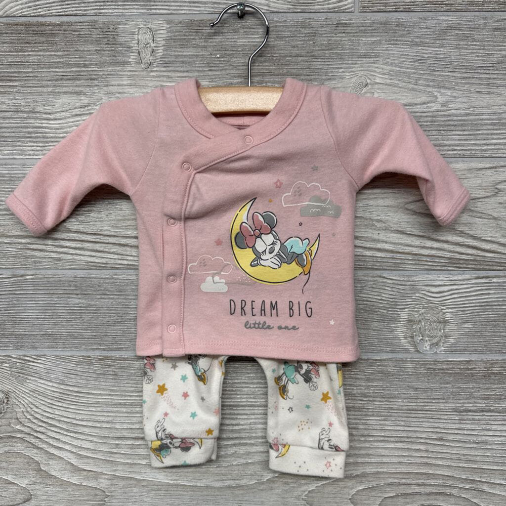 2 Pc LS Side Button Shirt & Pants W/ Hat Dream Big Little One Minnie Mouse