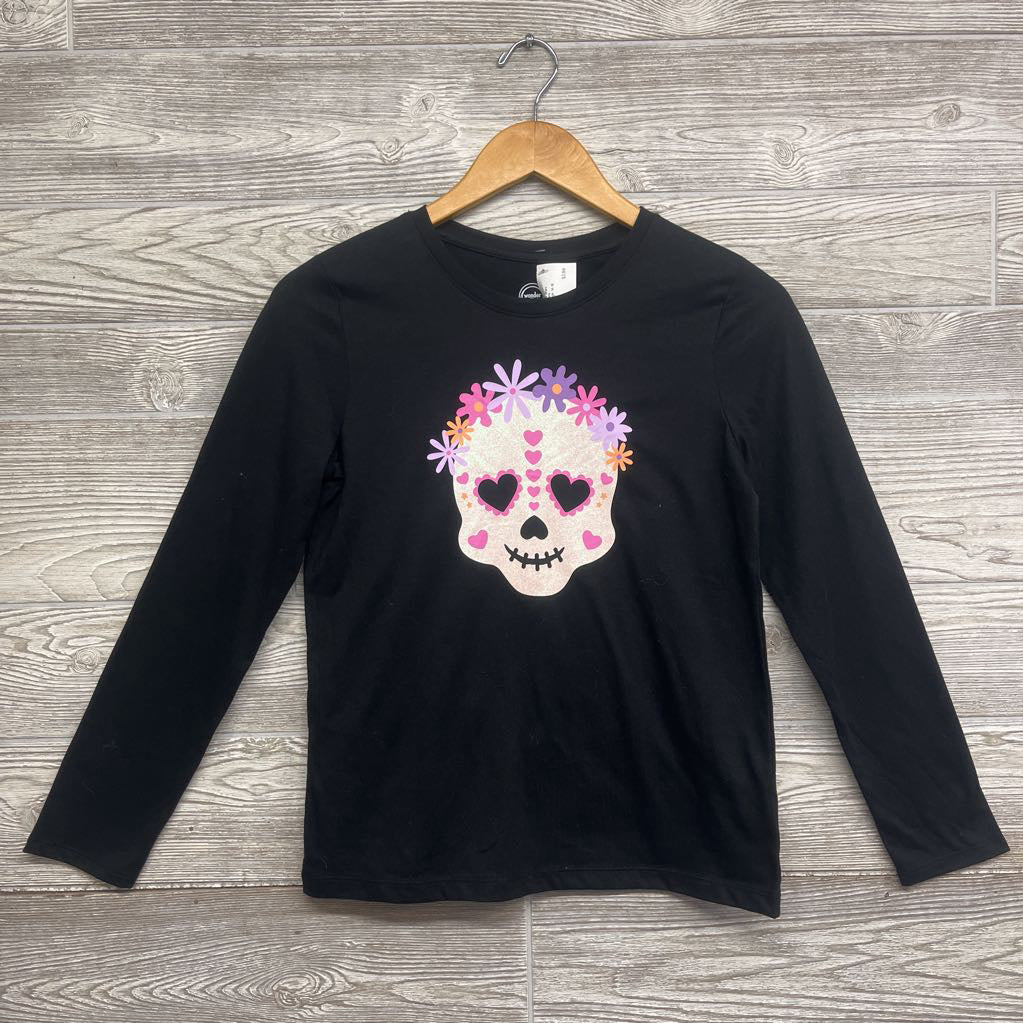 LS Shirt Glitter Skull Flowers