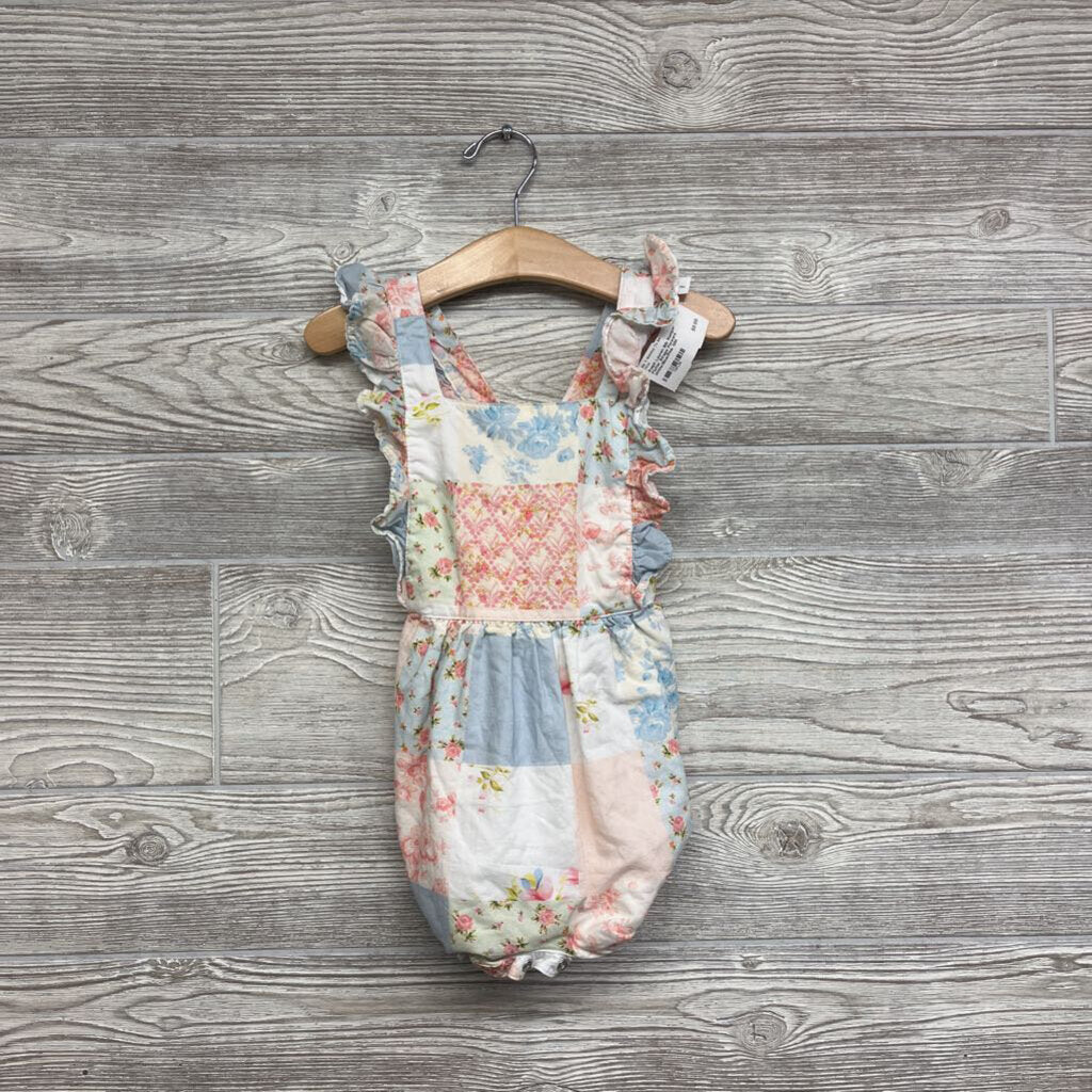 Bib Romper Flutter Straps Flowers