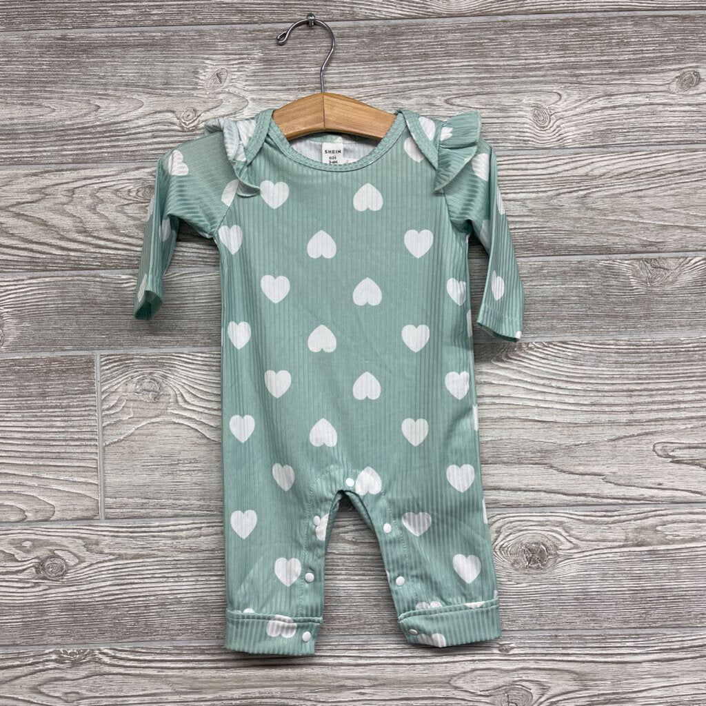 1 Pc Ls Ribbed Outfit Hearts