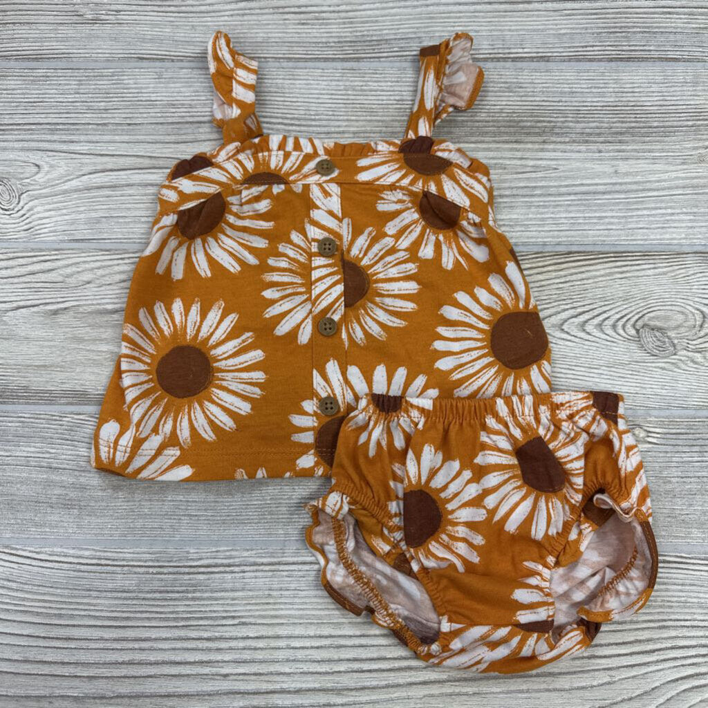 Tank Dress W/ Bloomers Flowers Buttons