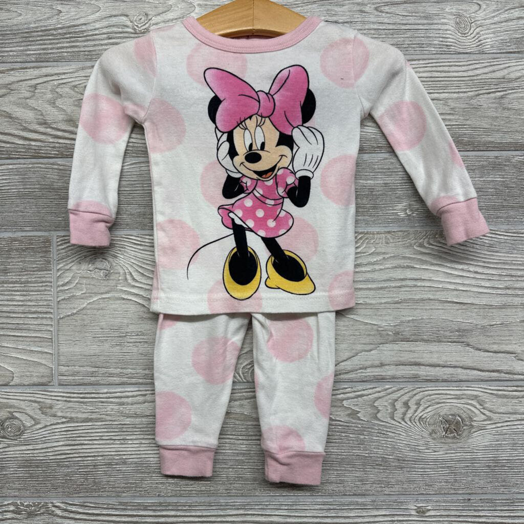 2 Pc LS PJs Minnie Mouse Dots