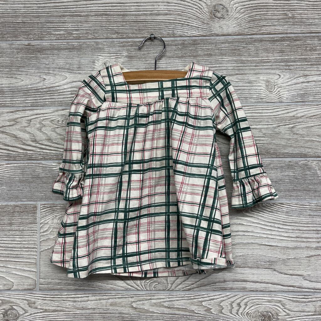 LS Cotton Dress & Bloomers Plaid