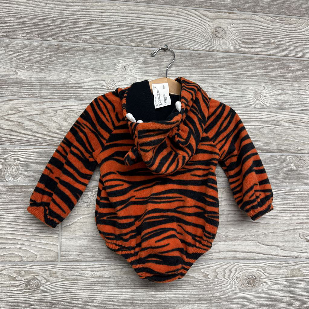 Fleece Tiger Romper W/ Hood