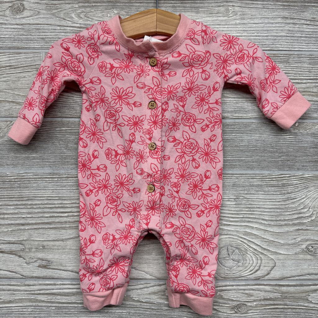 Button Up Outfit Flowers NB