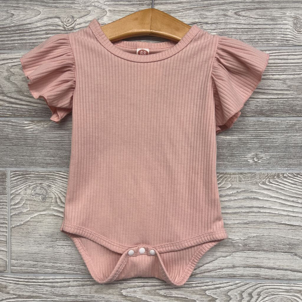 Flutter Sleeve Ribbed Bodysuit
