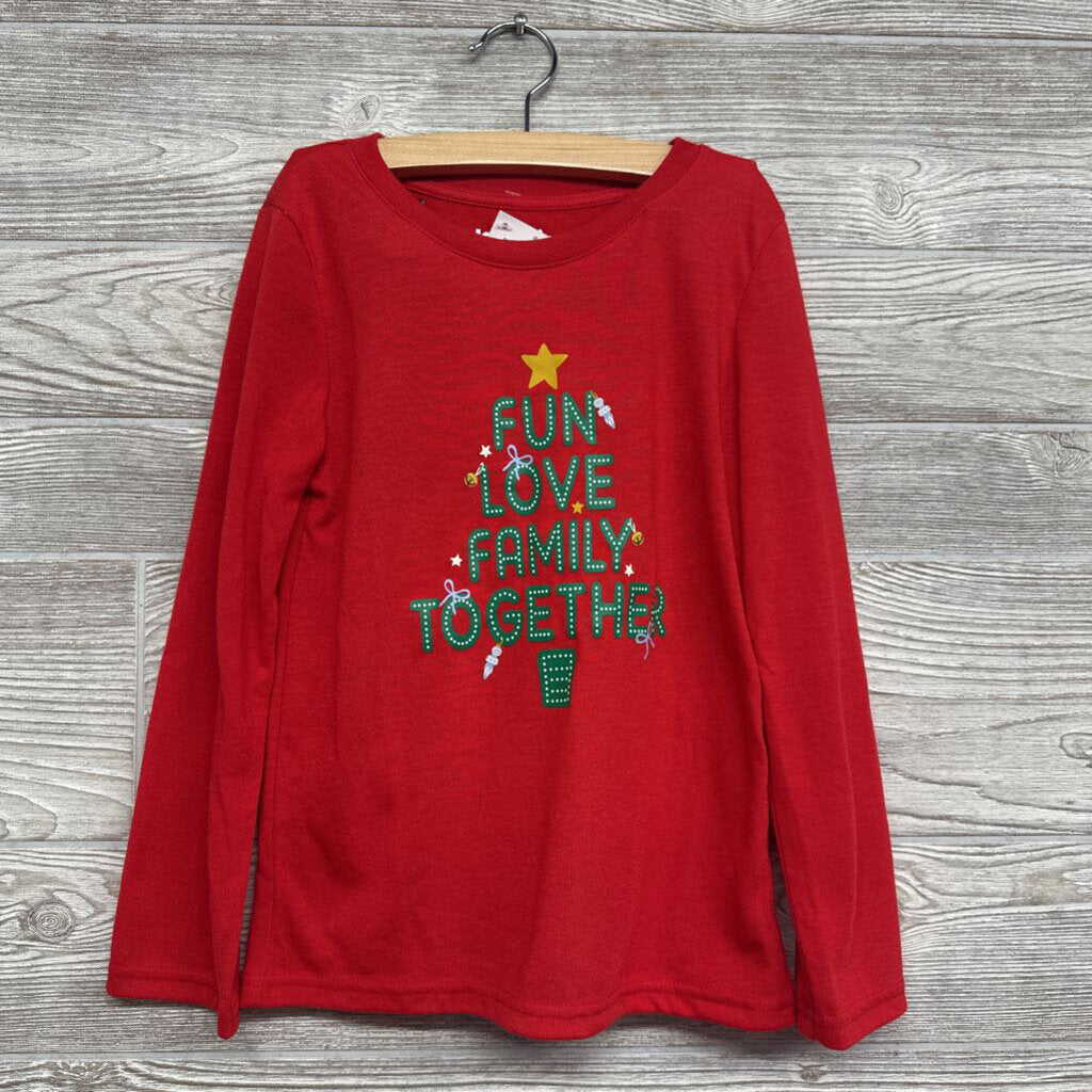 2 Pc Ls Shirt & Shorts Pj Set Plaid Fun Love Family