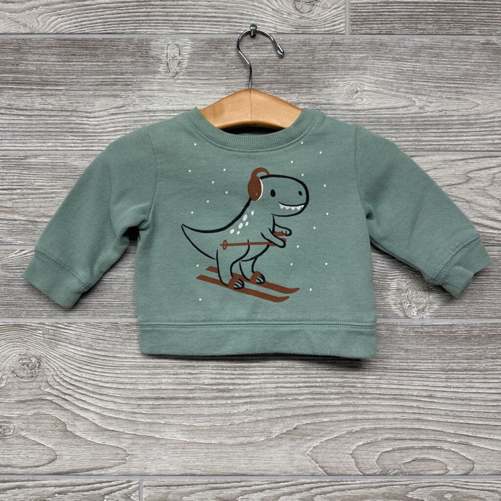 Crewneck Dinosaur Sledding