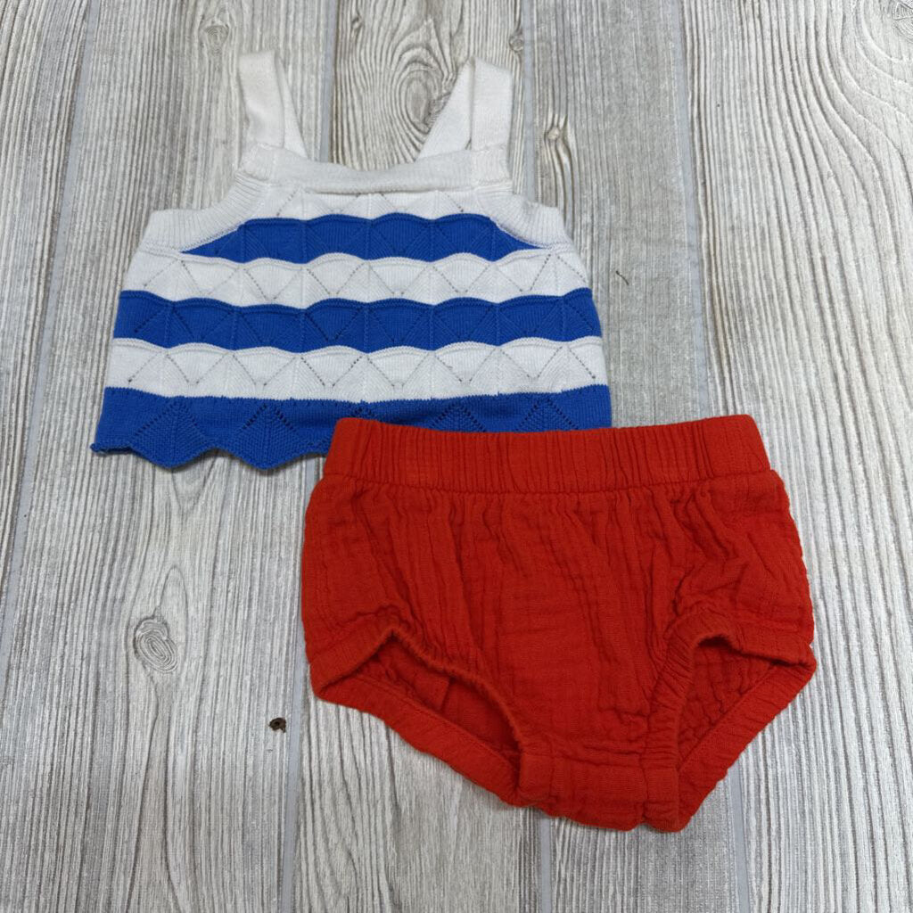 2 Pc Knit Tank Top And Bloomers Stripes