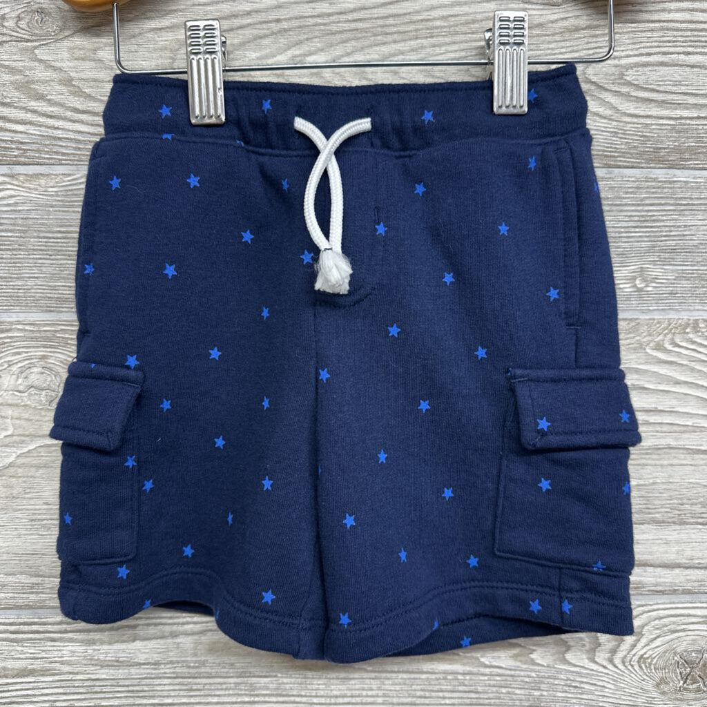 Drawstring French Terry Cargo Shorts Stars