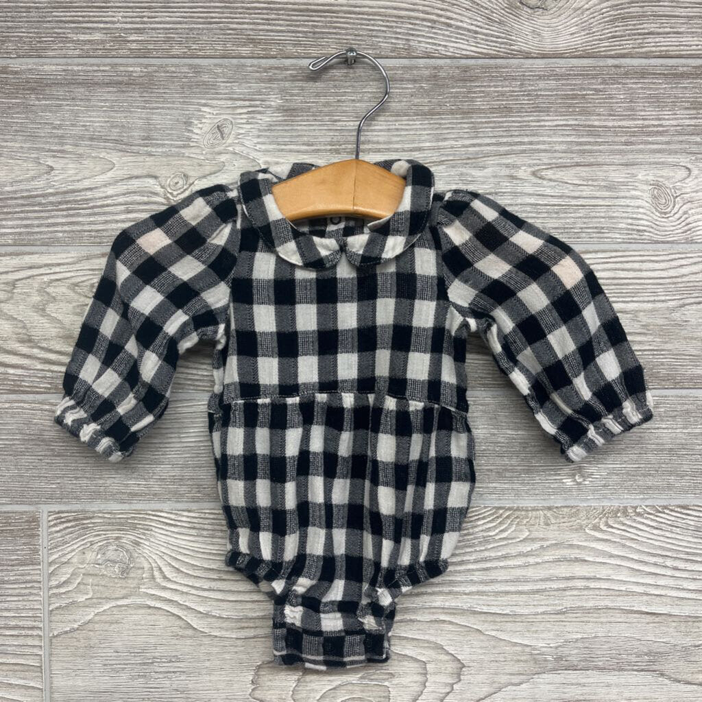 Bodysuit Gingham Scallop Neck Line
