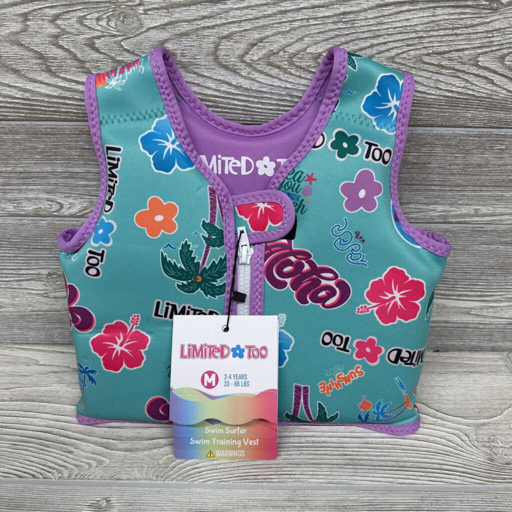 NEW Swim Training Vest Flowers Palm Trees