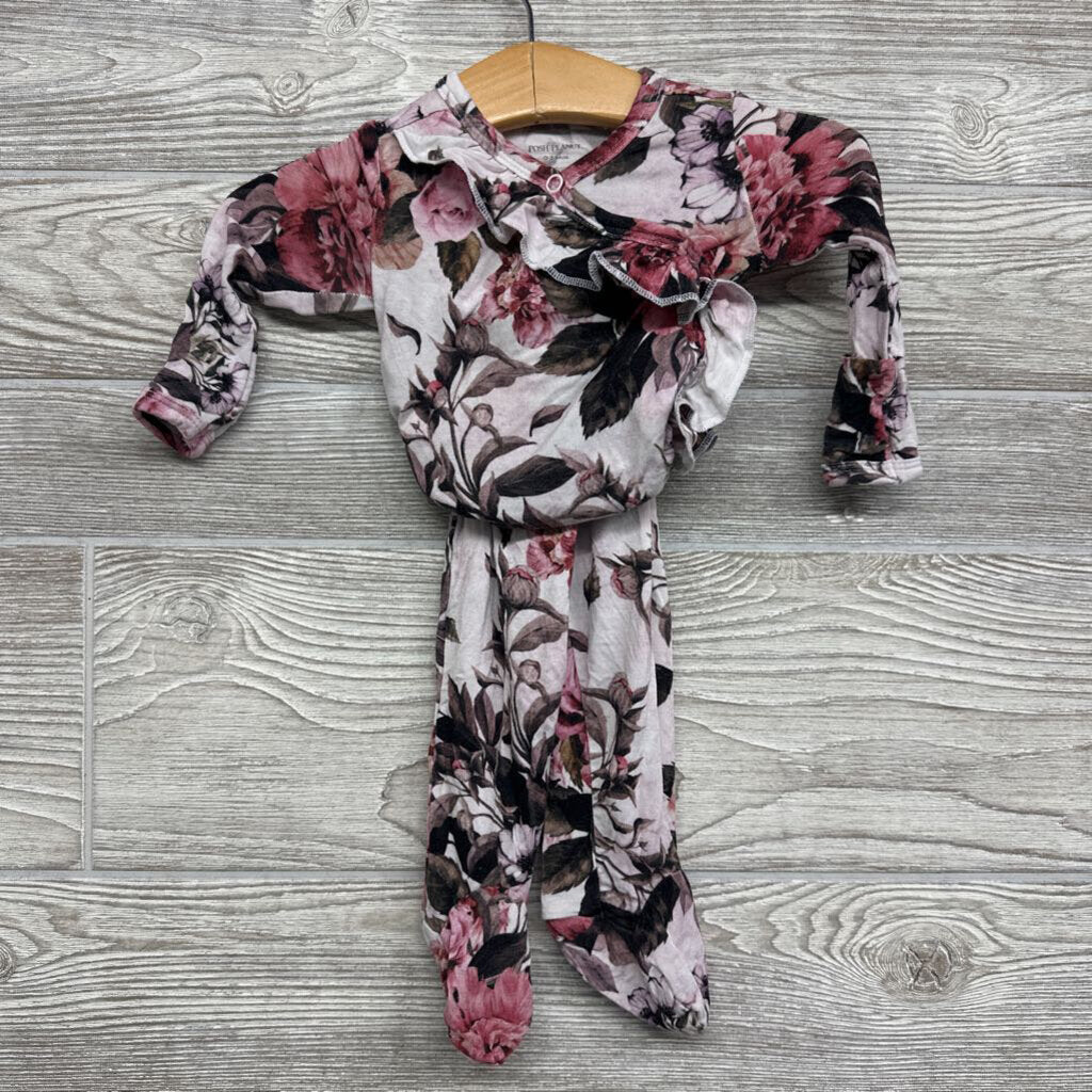 Side Snap Bamboo Shirt Ruffles & Pants Flowers