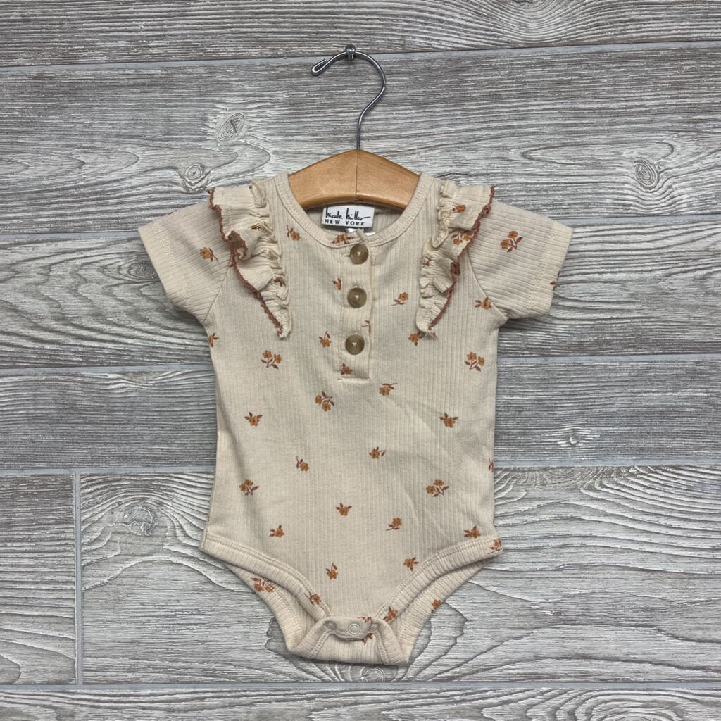 Ribbed Bodysuit Flowers & Ruffles