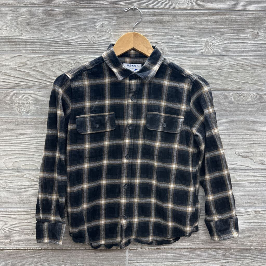LS Button Up Shirt Plaid Chest Pockets