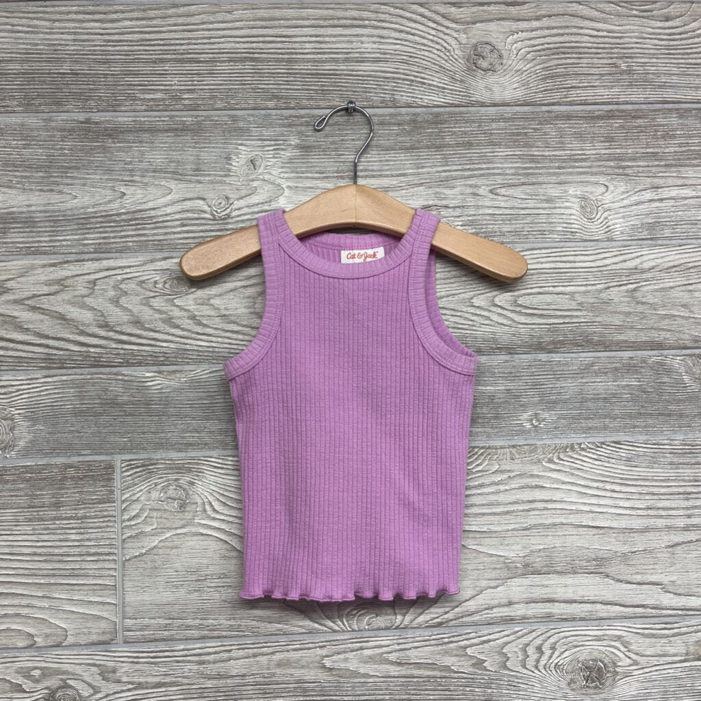 Ribbed Tank Top Lettuce Trim