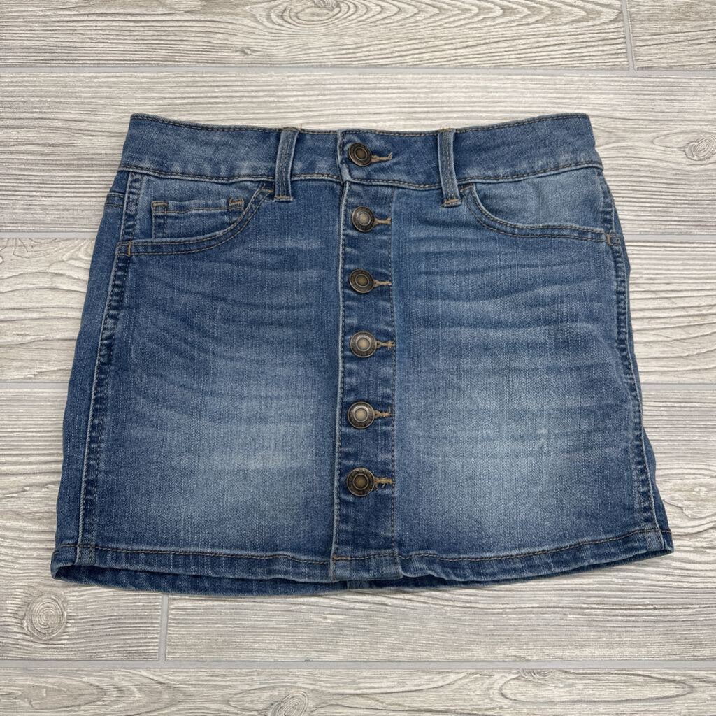 Front Button Denim Skirt