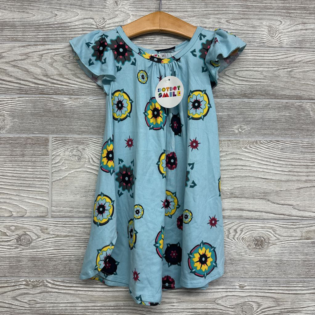 NEW Dress Flutter Sleeves Printed