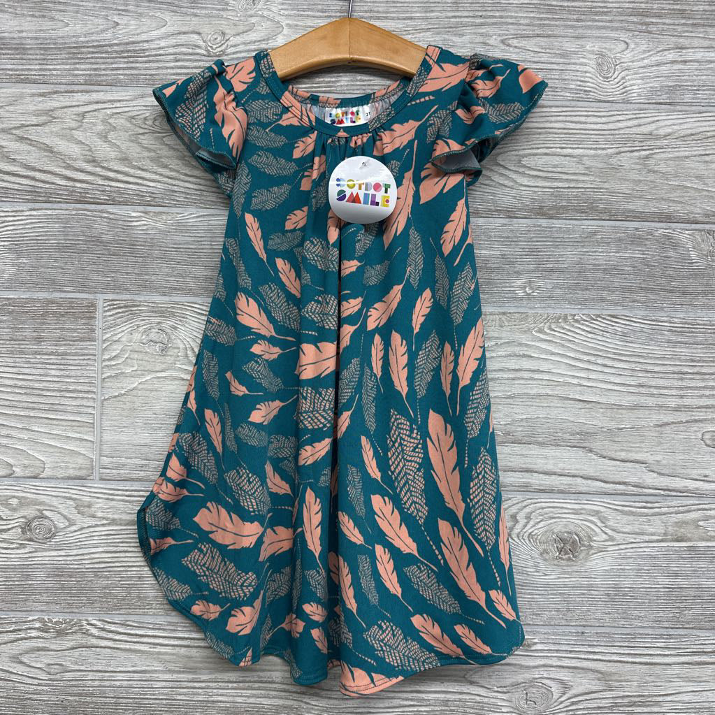 NEW Dress Flutter Sleeves Feathers