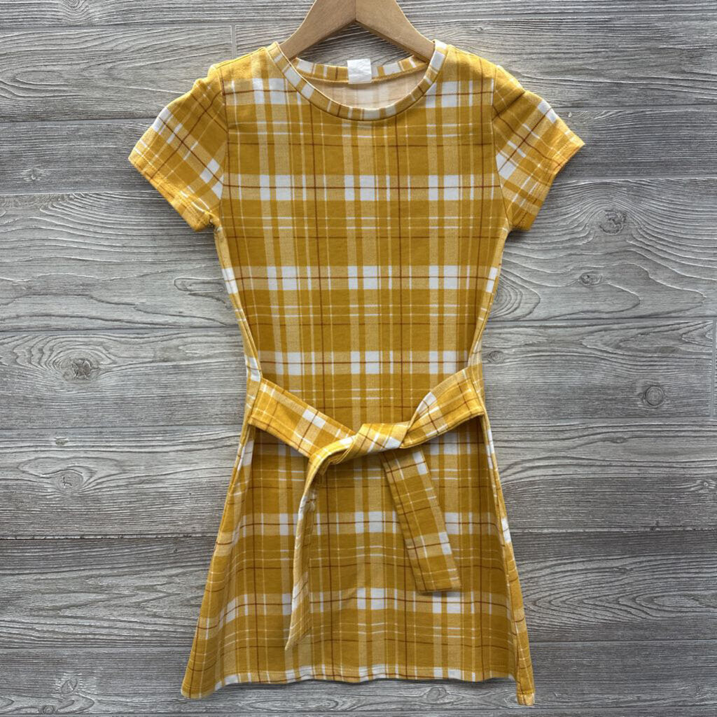 Plaid Dress Built In Belt