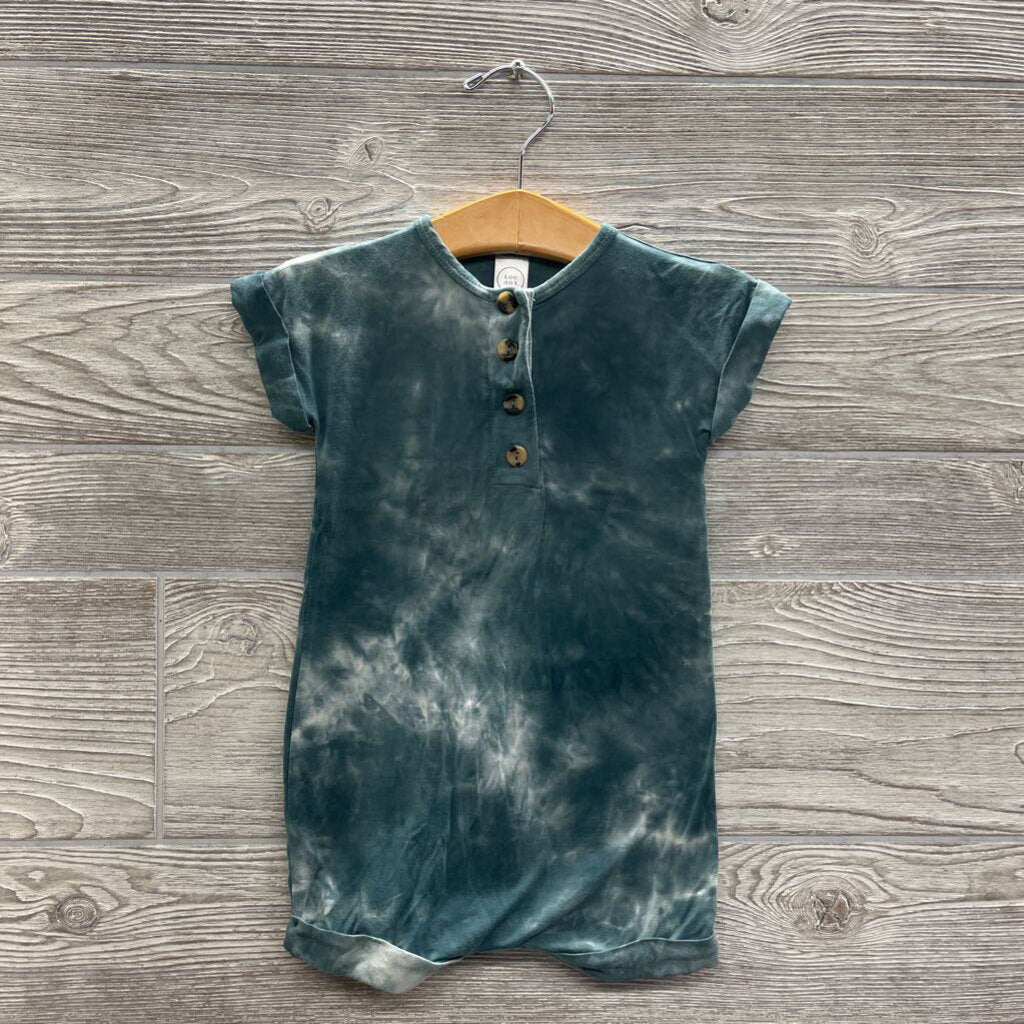 Bamboo Shorty Romper Cuffed Tie Dye