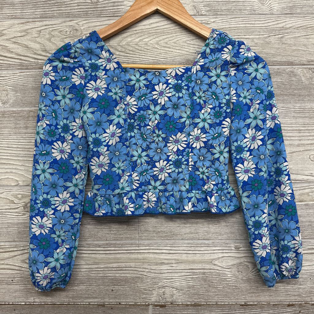 Ls Crop Blouse Flowers