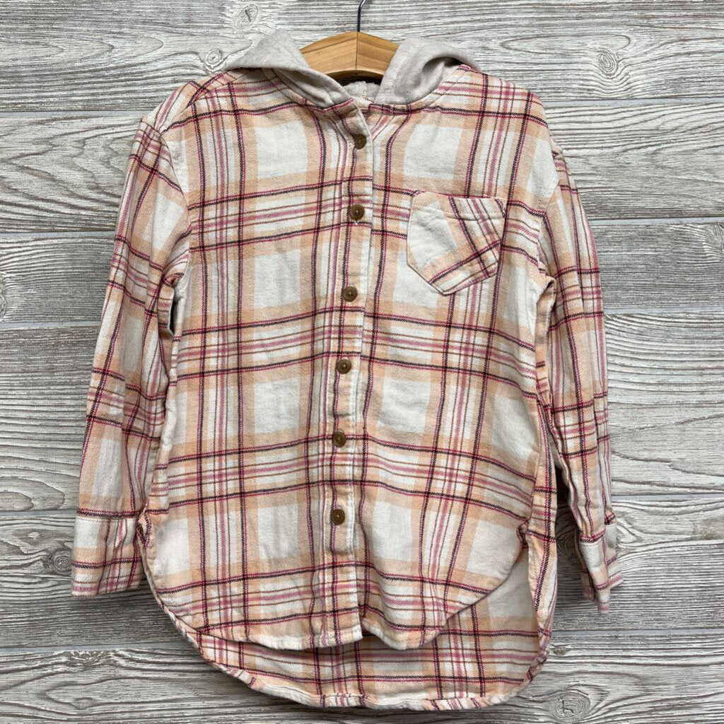 LS Plaid Button Up Flannel W/ Hood