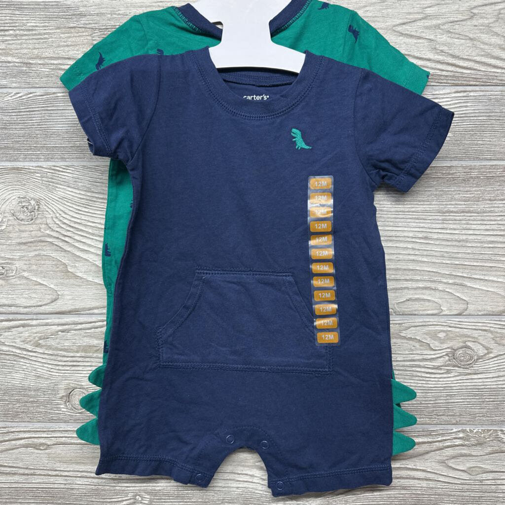 NEW 2 Pk Shorty Rompers Dinosaurs
