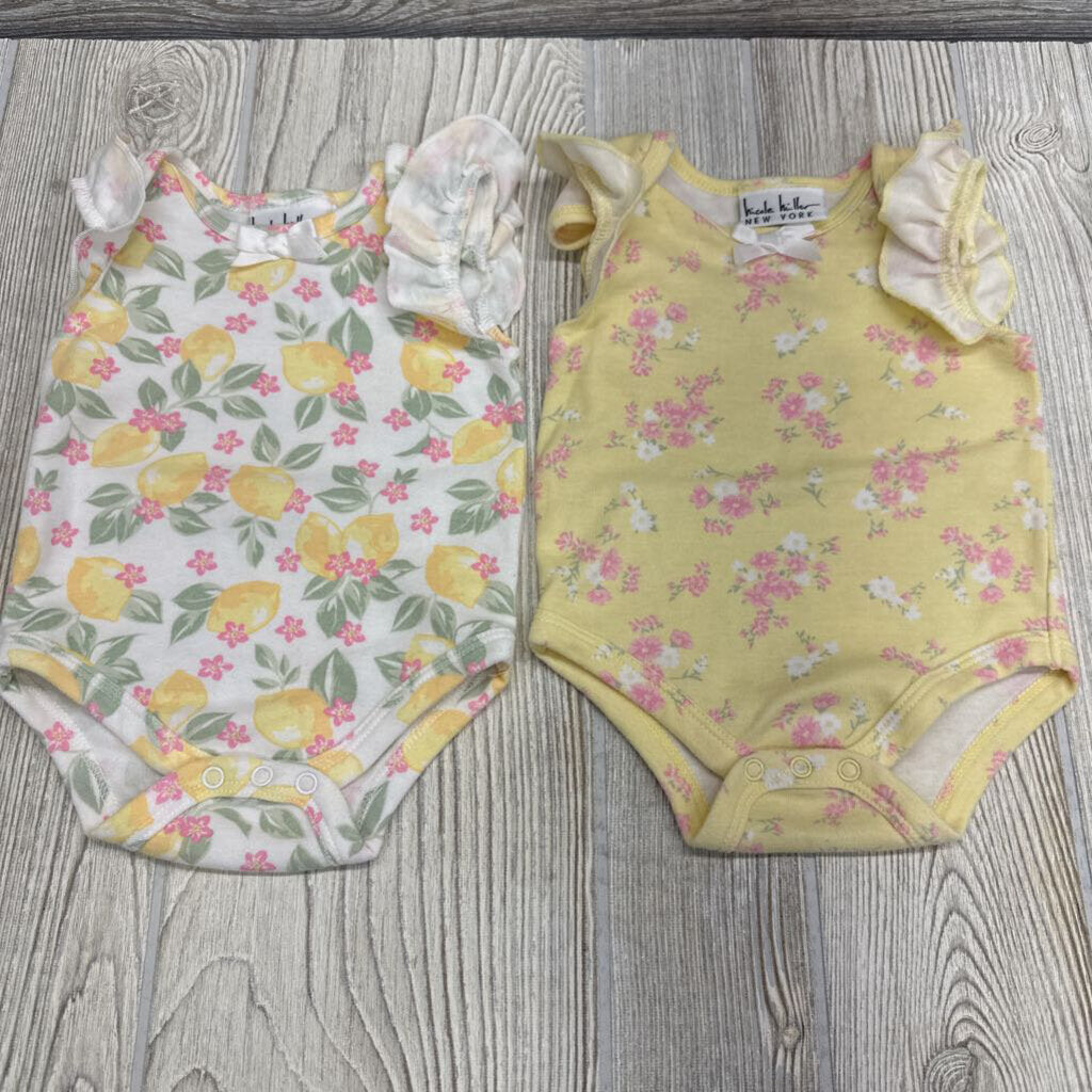 4 Pk Bodysuits Lemons Gingham Seahorses Flowers