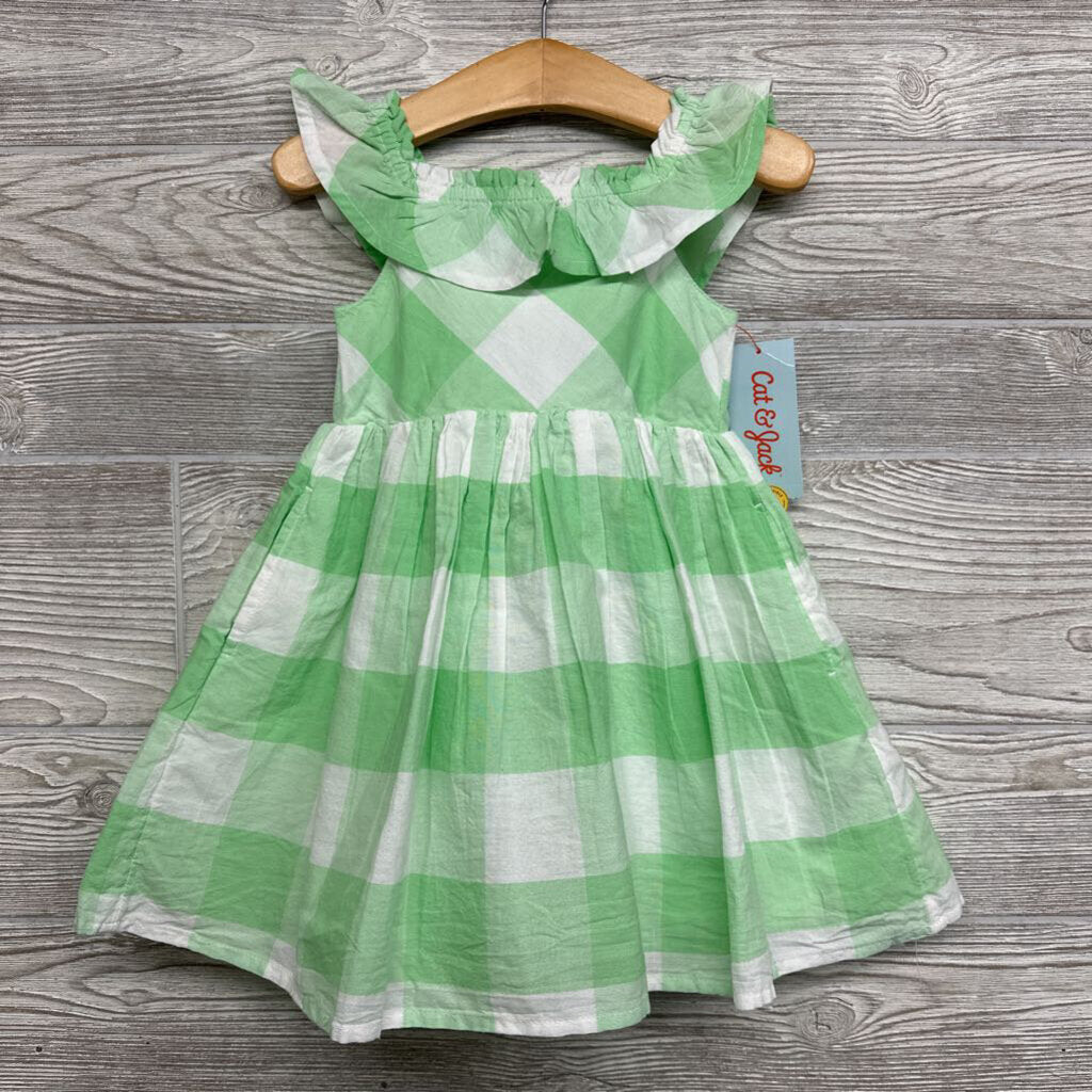 NEW Gingham Dress Ruffle Neckline