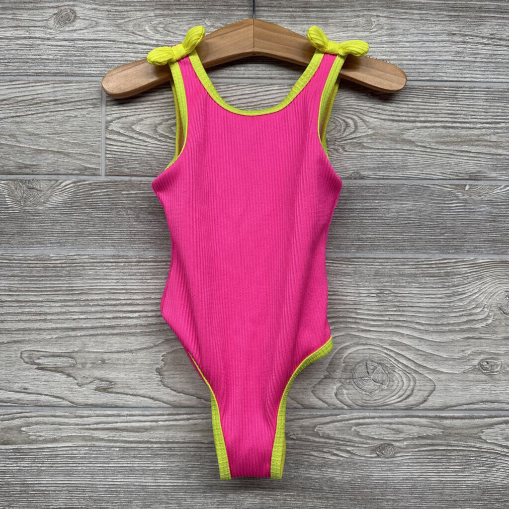 Ribbed Swimsuit Bow Straps