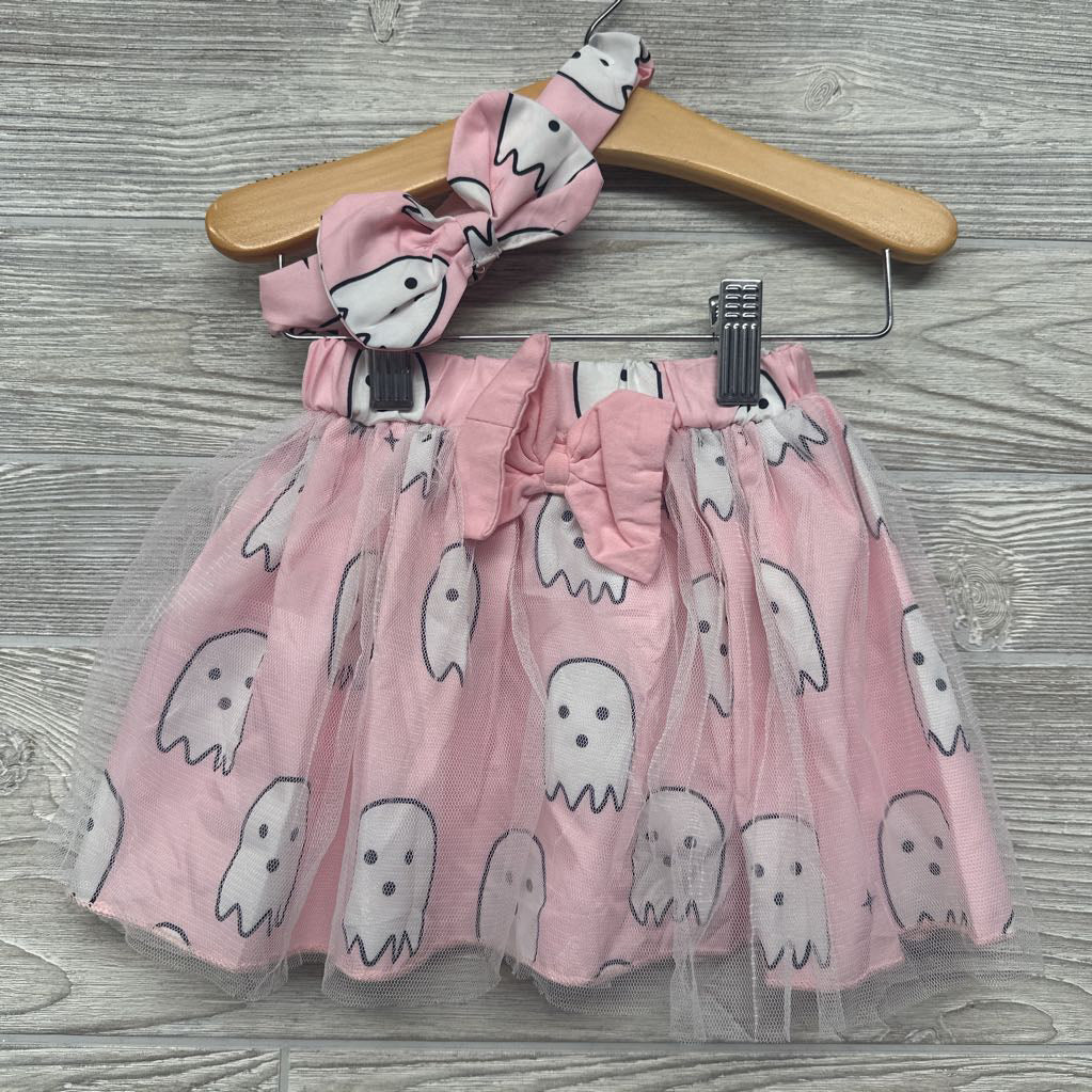 Flutter Sleeve Shirt Spooky Vibes, Skirt & Headwrap
