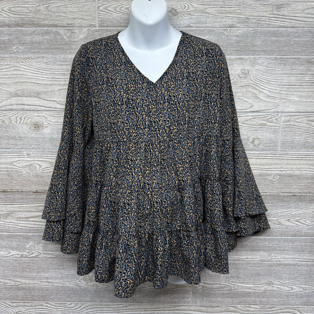 LS Tiered Shirt Animal Print