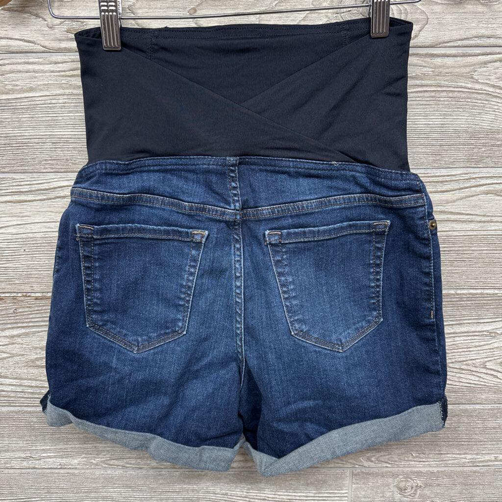 Full Panel Denim Shorts Cuffed