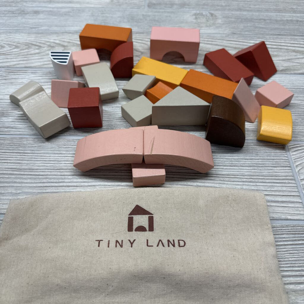 25 Pc Wooden Building Blocks Set