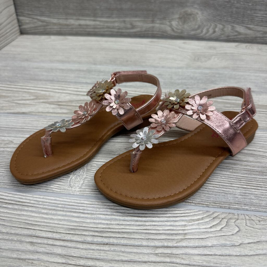 NEW Sandals Metallic Flowers