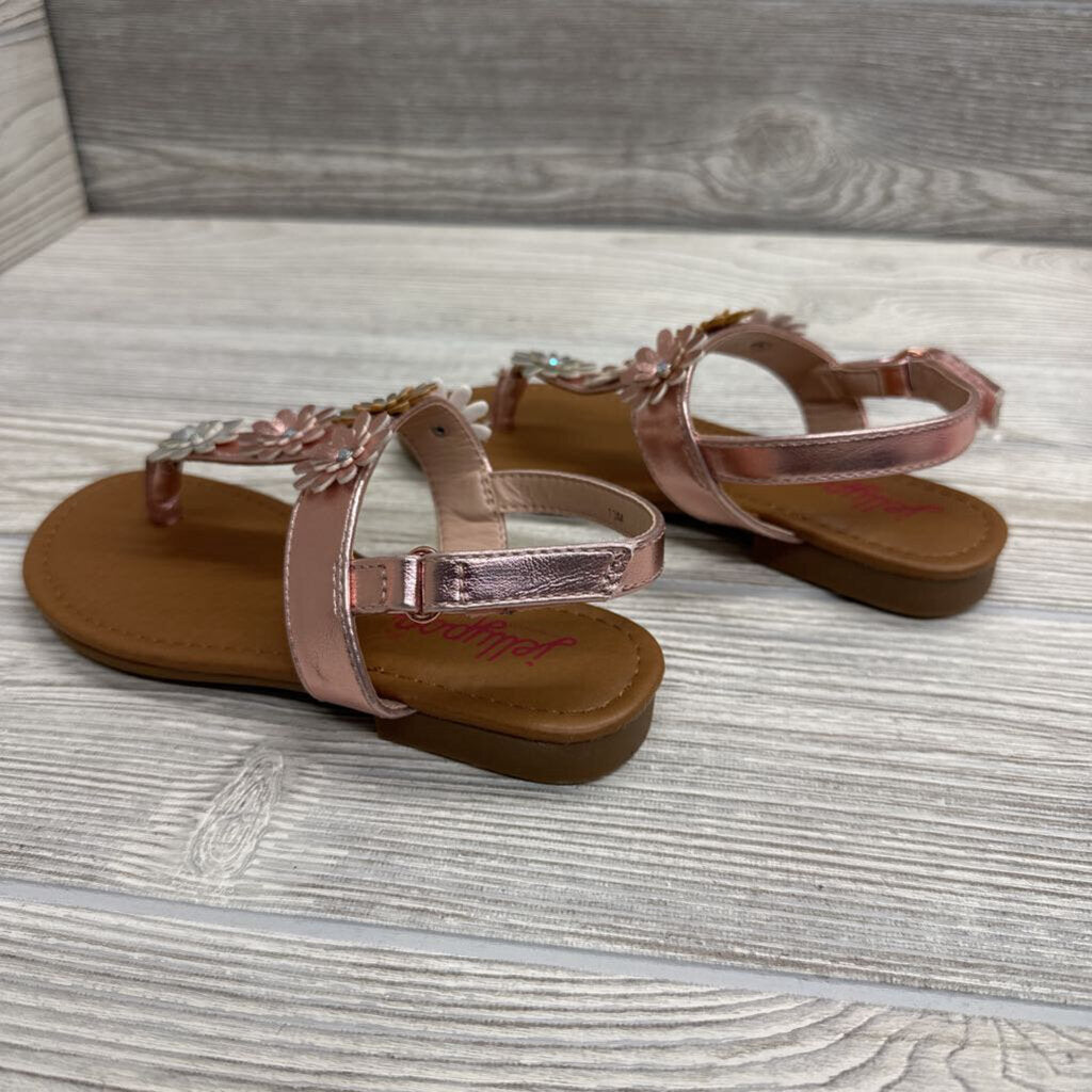 NEW Sandals Metallic Flowers