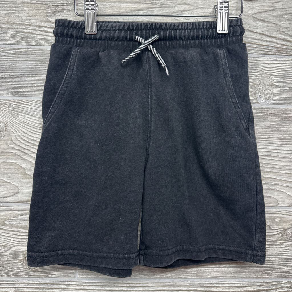 Distressed French Terry Drawstring Shorts
