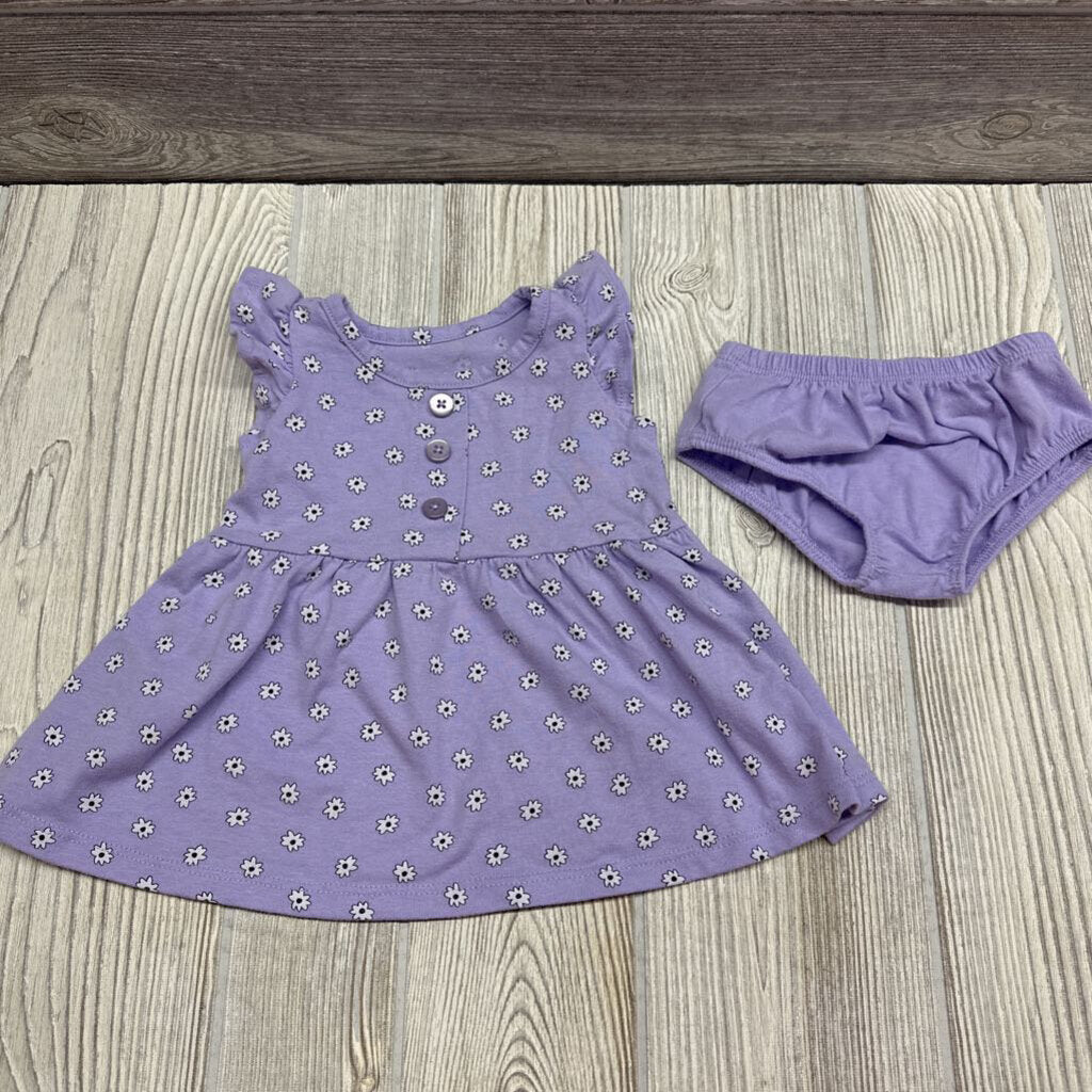 Flutter Sleeve Dress & Bloomers Flowers