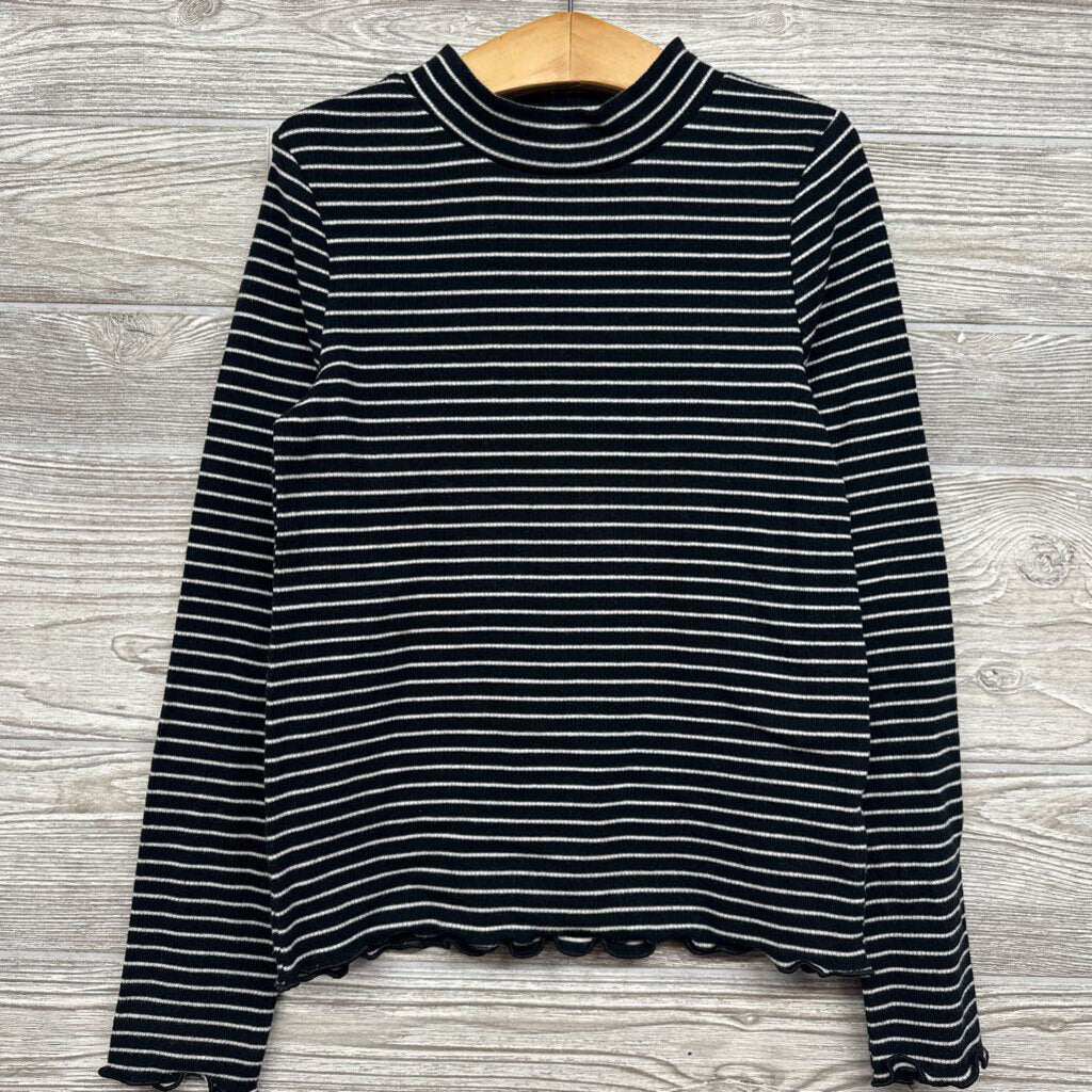 Mock Neck LS Shirt Stripes